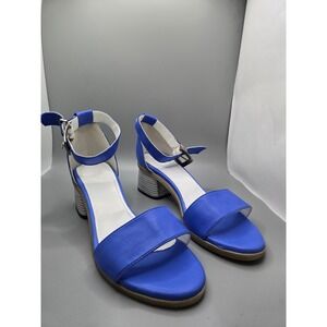 Girotti Women's Electric Blue Leather Sandals EU 39 US 8.5 Handcrafted Italy